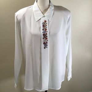 White Blouse with Design